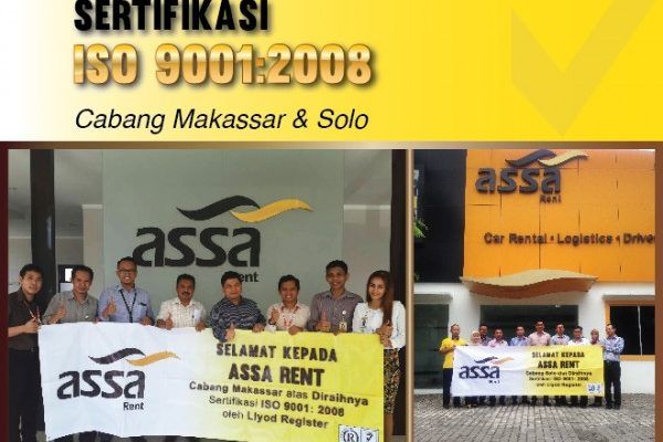 Perusahaan Sewa Mobil ASSA Rent Raih Sertifikasi ISO